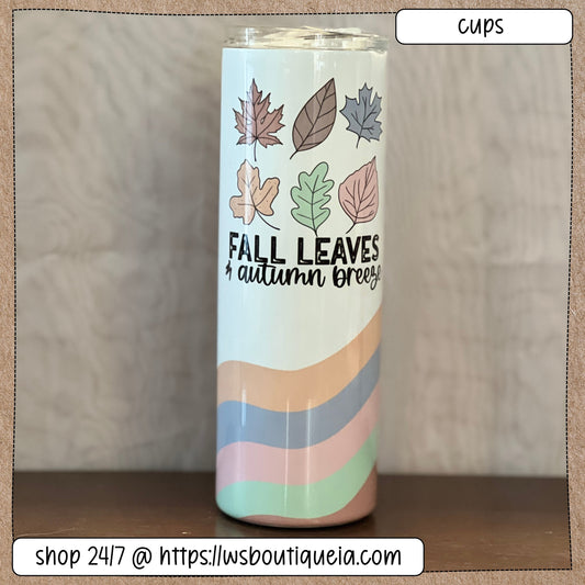 Fall Leaves and Autumn Breezes 20 oz Sublimation Tumbler