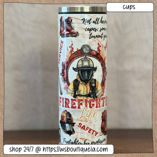 Fire Department Collage 20 oz Sublimation Tumbler *Cold Drink Only*