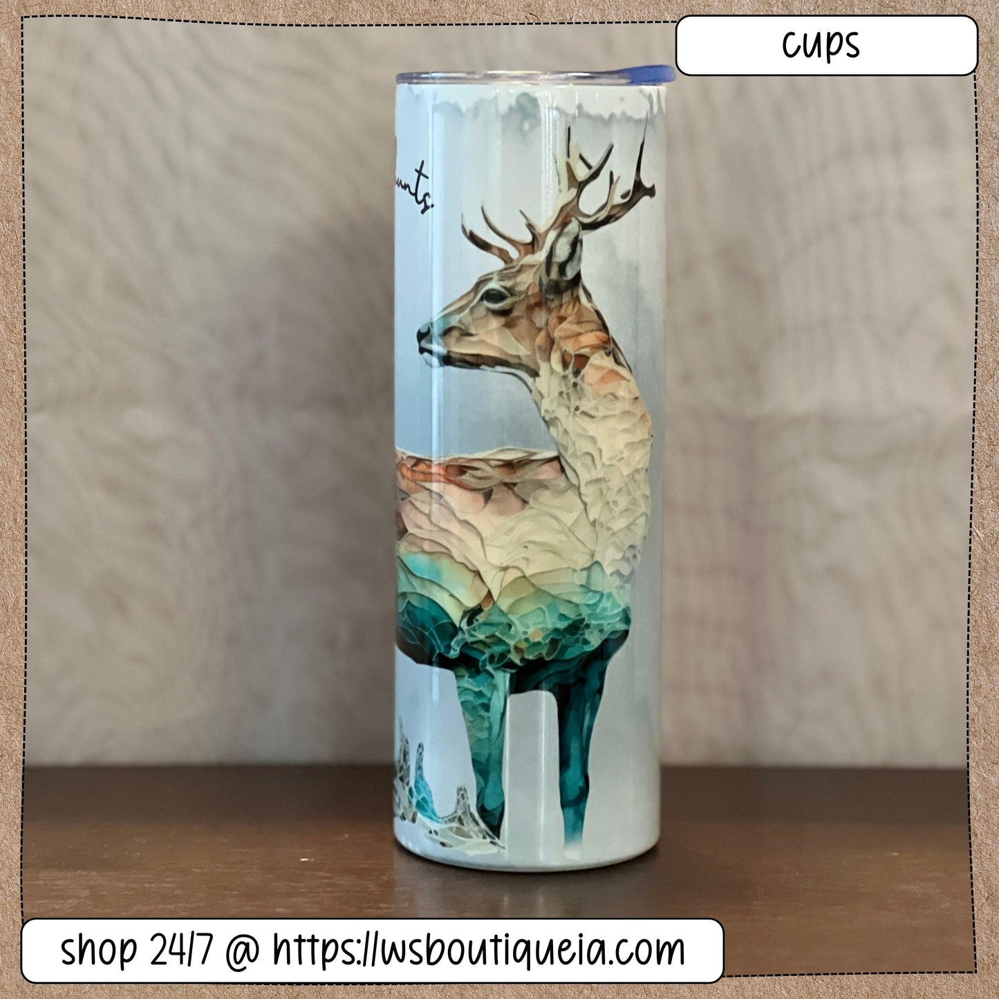 Happy Is The Girl Who Hunts 20 oz Sublimation Tumbler