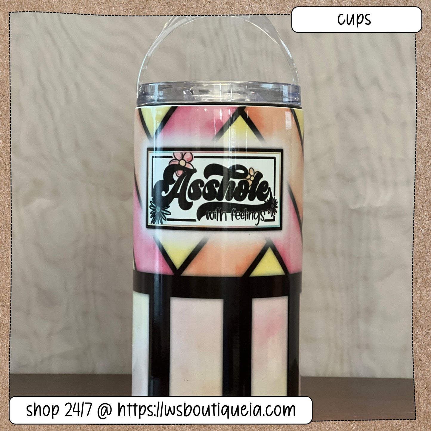 Asshole with Feelings 4 in 1 Sublimation Tumbler