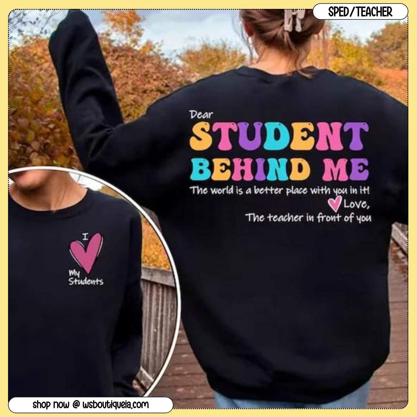 Dear Student Behind Me Tee/Sweatshirt