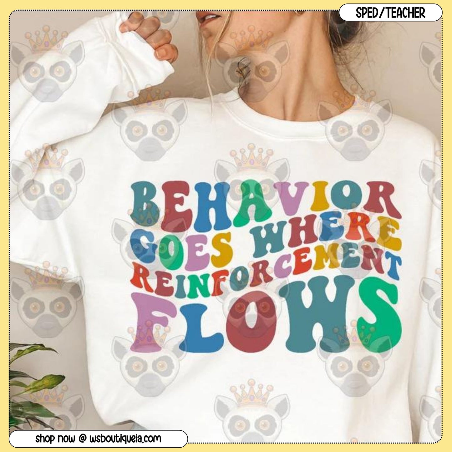 Behavior Goes Where Reinforcement Flows Color Special Education Tee/Sweatshirt