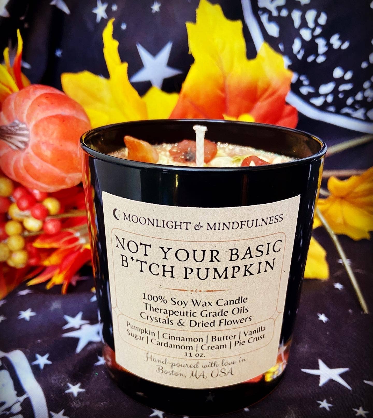 Fall Soy Wax Crystal Candles, Autumnal, Vegan, Non Toxic