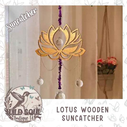 Lotus Wooden Suncatcher