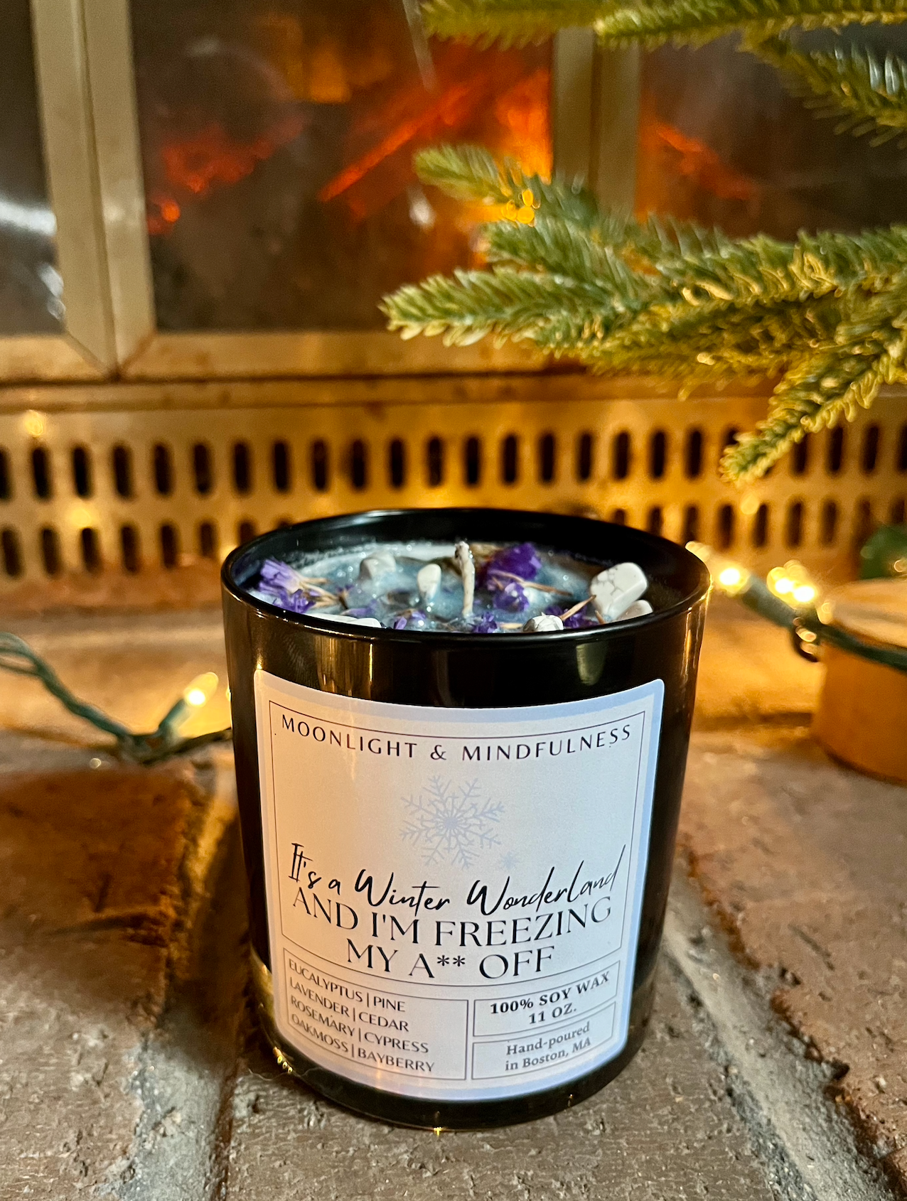 Holiday Soy Wax Crystal Candles, Christmas Scents, Vegan